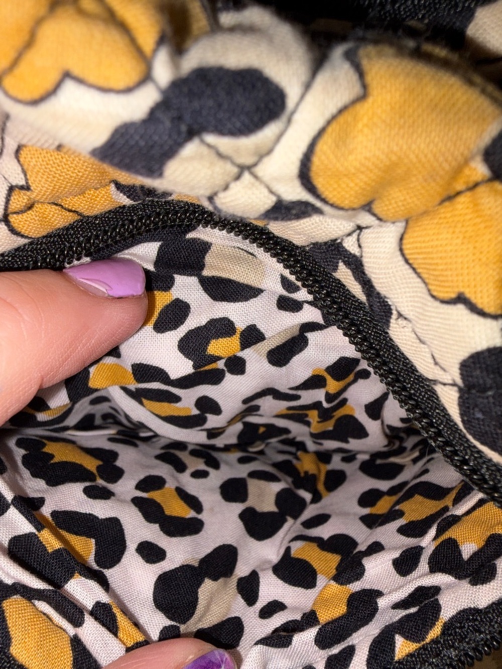 Vera Bradley Yellow Floral Quilted Crossbody with Black Accents - Picture 5 of 7